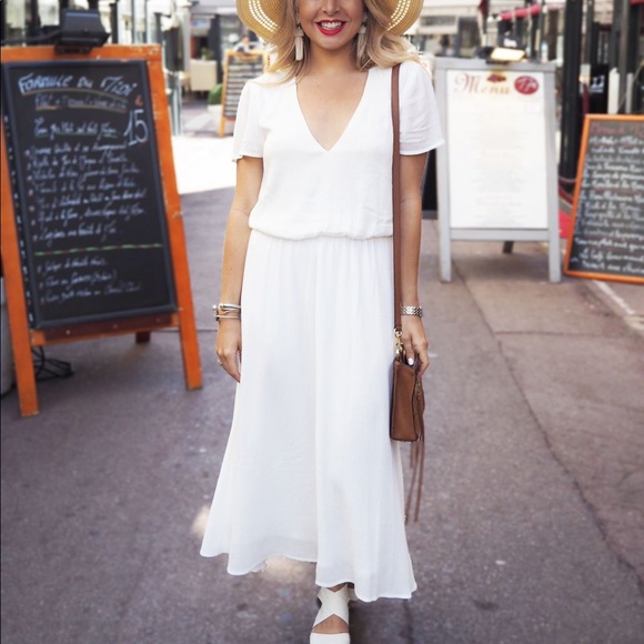 blouson midi dress wayf